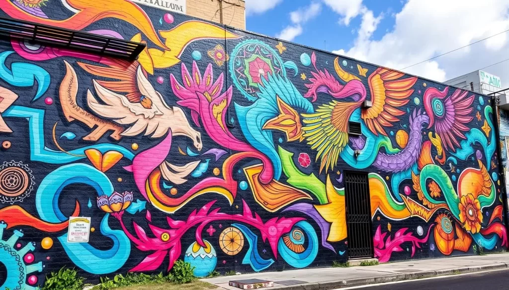 Image of a vibrant street art mural in Ipoh