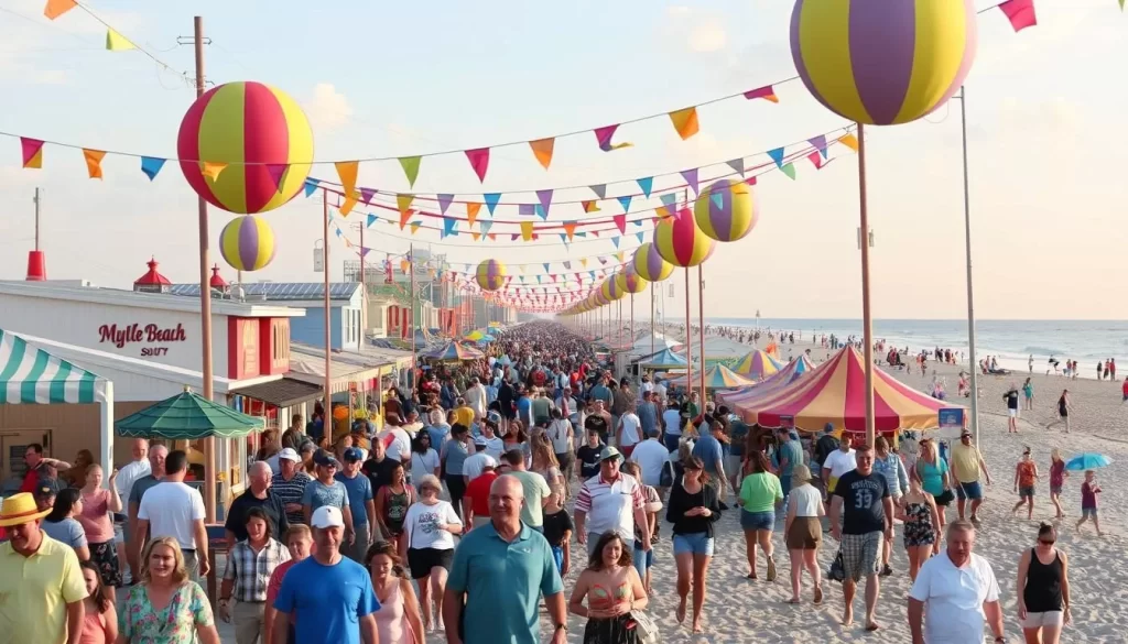 Image of a vibrant summer festival in Myrtle Beach, South Carolina