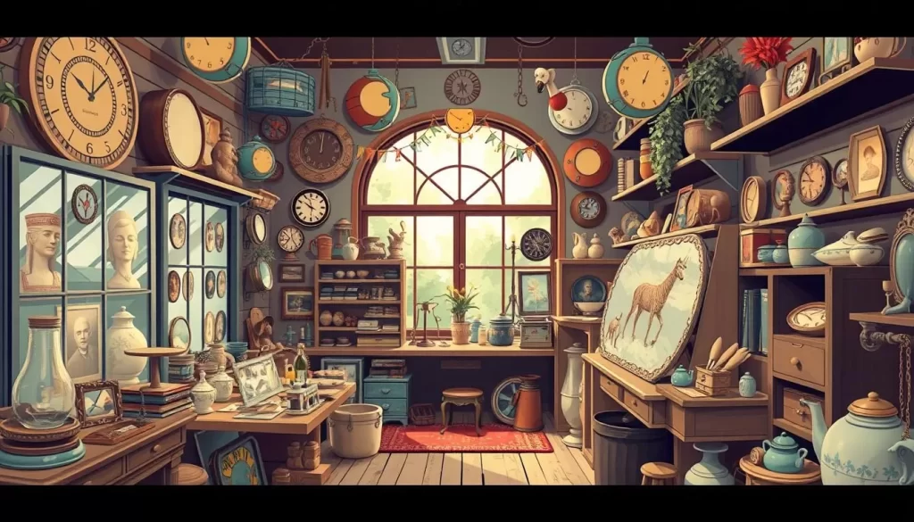 Image of a vintage store with unique and eclectic items on display