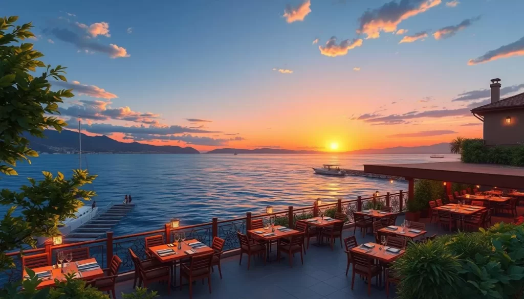 Image of a waterfront restaurant in Samsun with scenic views of the Black Sea.