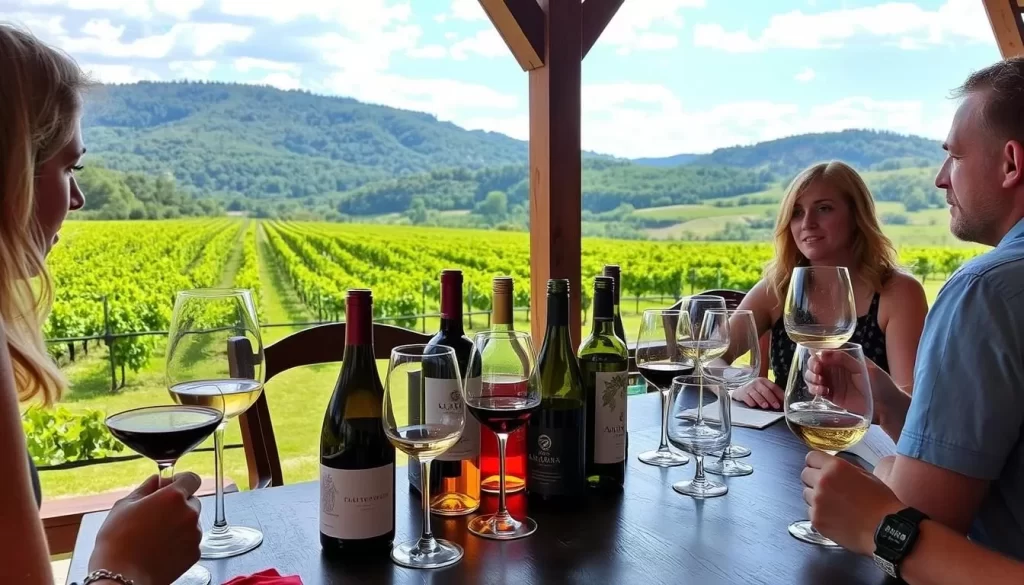 Image of a wine tasting at a Lehigh Valley winery