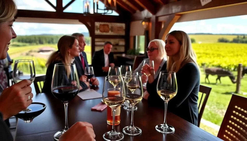 Image of a wine tasting experience at a Door County winery