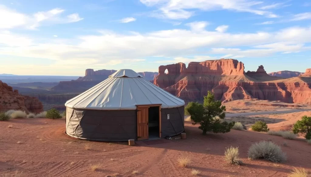 Image of a yurt at Moenkopi Yurts area in Dead Horse Point State Park