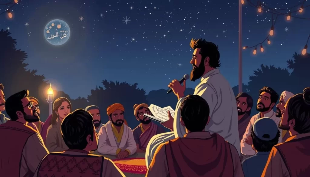 Image of an Urdu poet reciting a ghazal