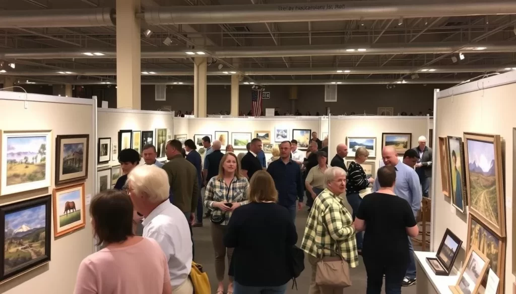 Image of an art exhibition at the Annual Western Spirit Juried Art Show & Sale