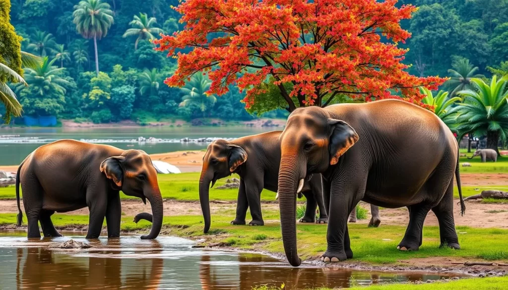 Image of an elephant sanctuary in Kanchanaburi