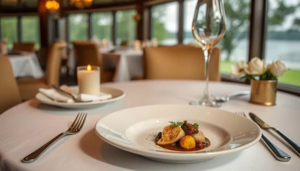 Image of an upscale restaurant near Pickwick Lake with a beautifully presented dish