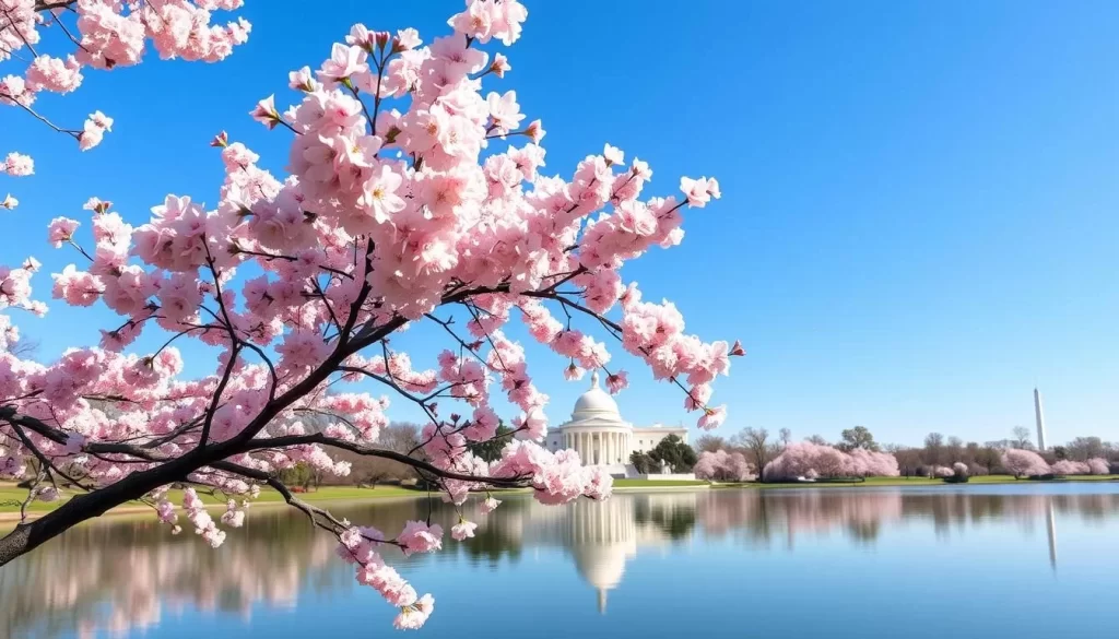 Image of cherry blossoms at the Tidal Basin