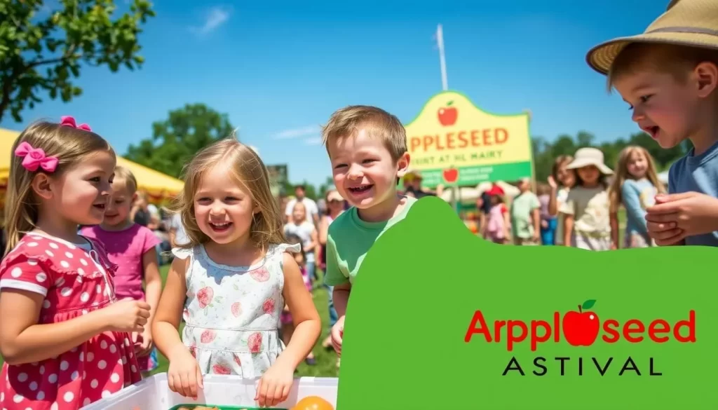 Image of children participating in Johnny Appleseed Festival activities