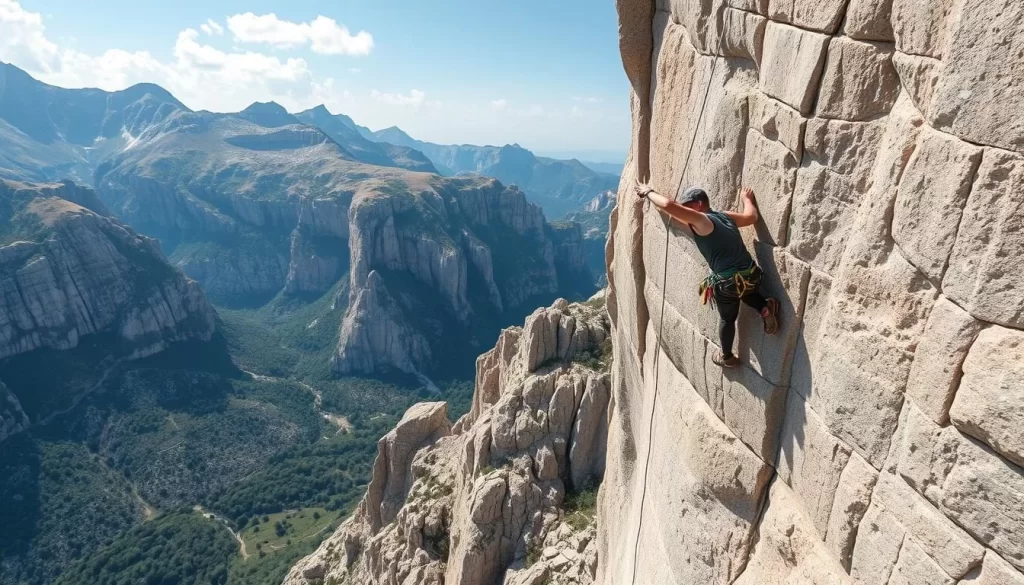 Image of climbers ascending a limestone cliff in Aladağlar National Park