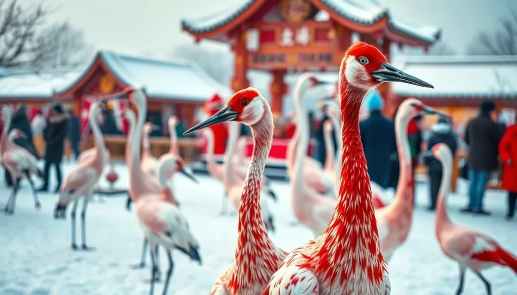 Image of cranes during the Gochang Winter Crane Festival