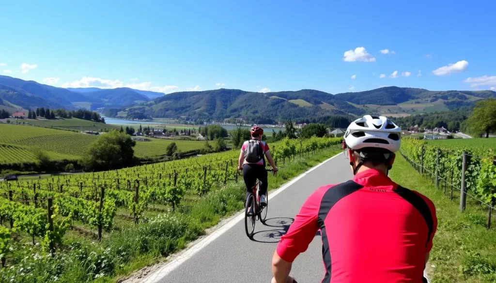 Image of cyclists on the Danube Bike Path in the Wachau Valley