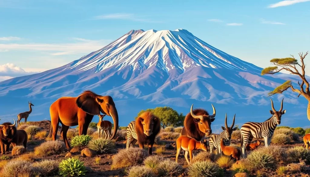 Image of diverse wildlife in Mount Kilimanjaro National Park