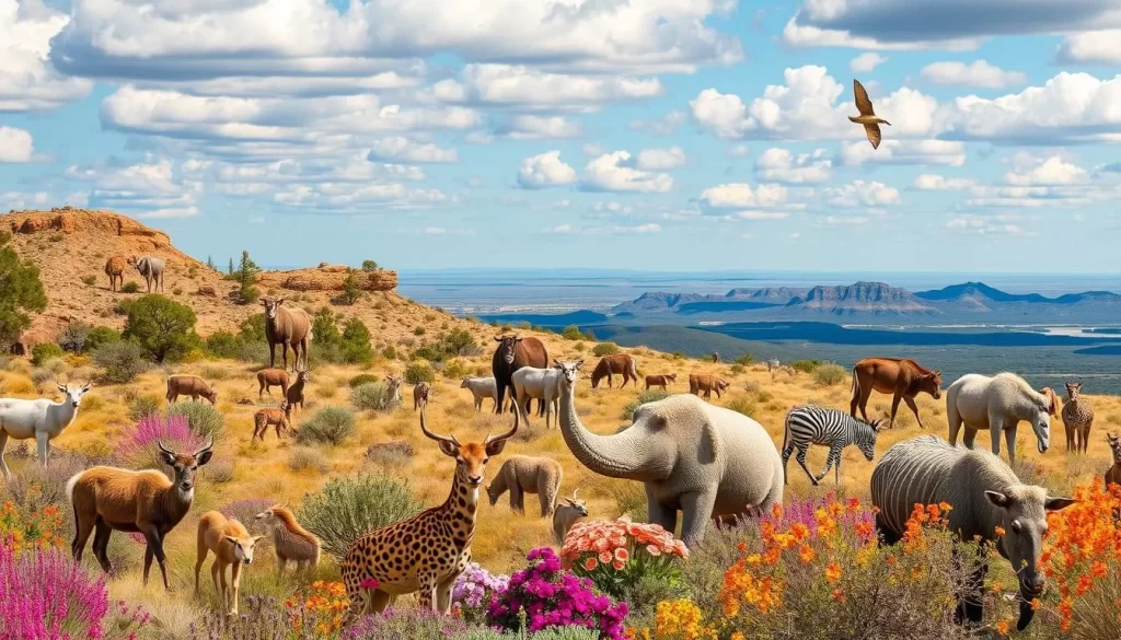 Image of diverse wildlife in Wichita Mountains Wildlife Refuge