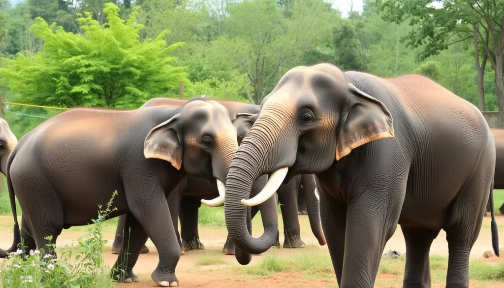 Image of elephants at the Thai Elephant Conservation Center