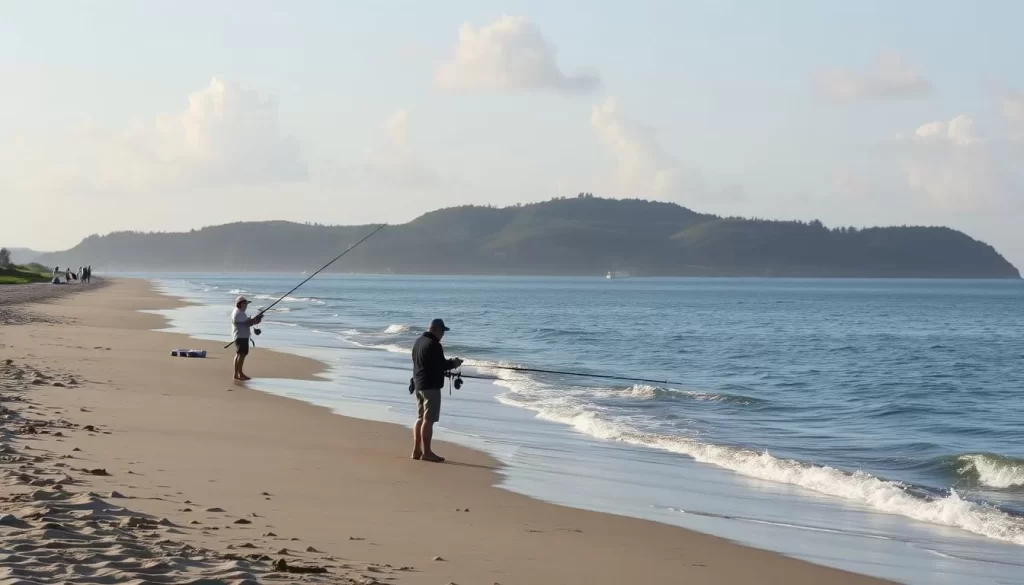 Image of fishing at Kitts Hummock beach