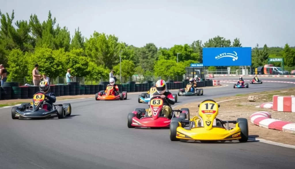 Image of go-karting track at Alanya Park with karts racing on the track