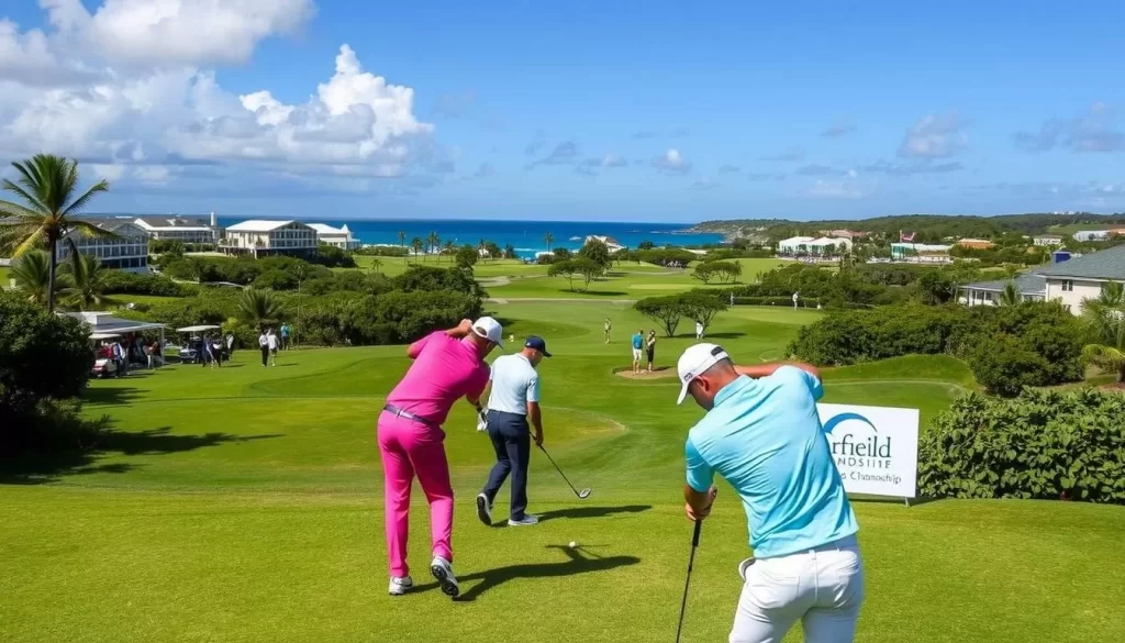 Image of golfers competing at the Butterfield Bermuda Championship at Port Royal Golf Course