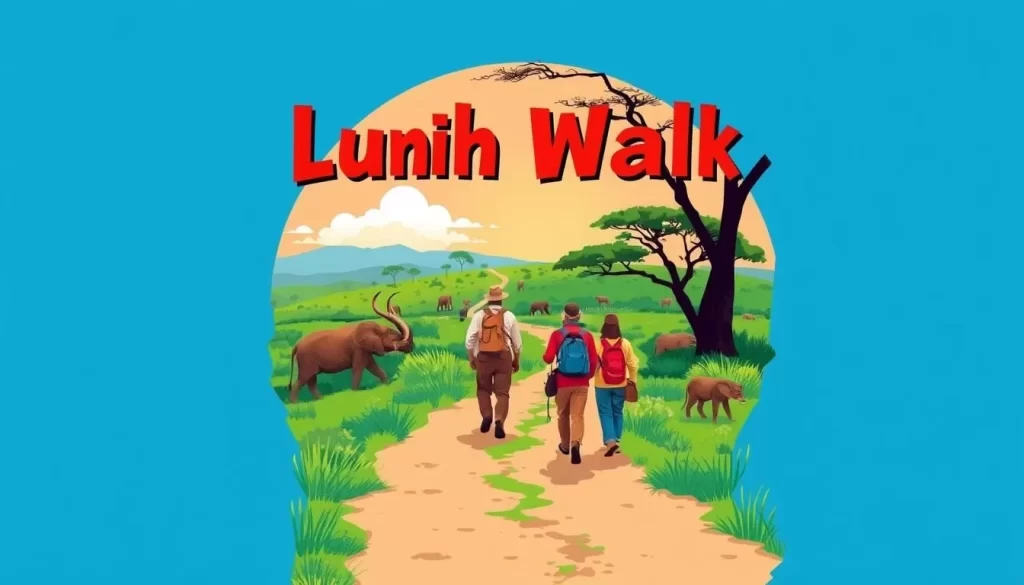 Image of guided bush walk in Laikipia, Kenya, with a guide and visitors walking through the bush
