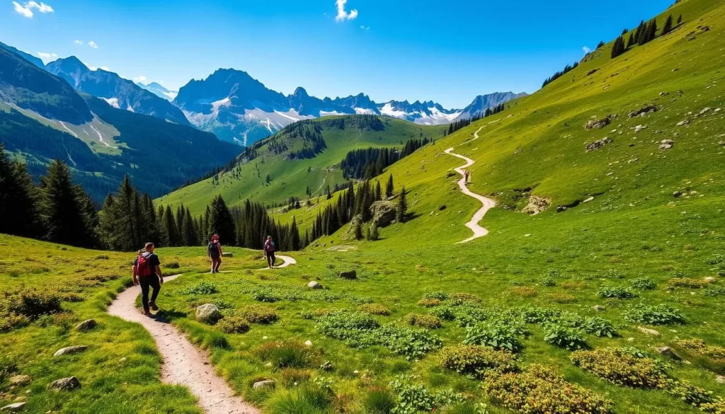 Image of hikers on a trail in Karwendel Nature Park
