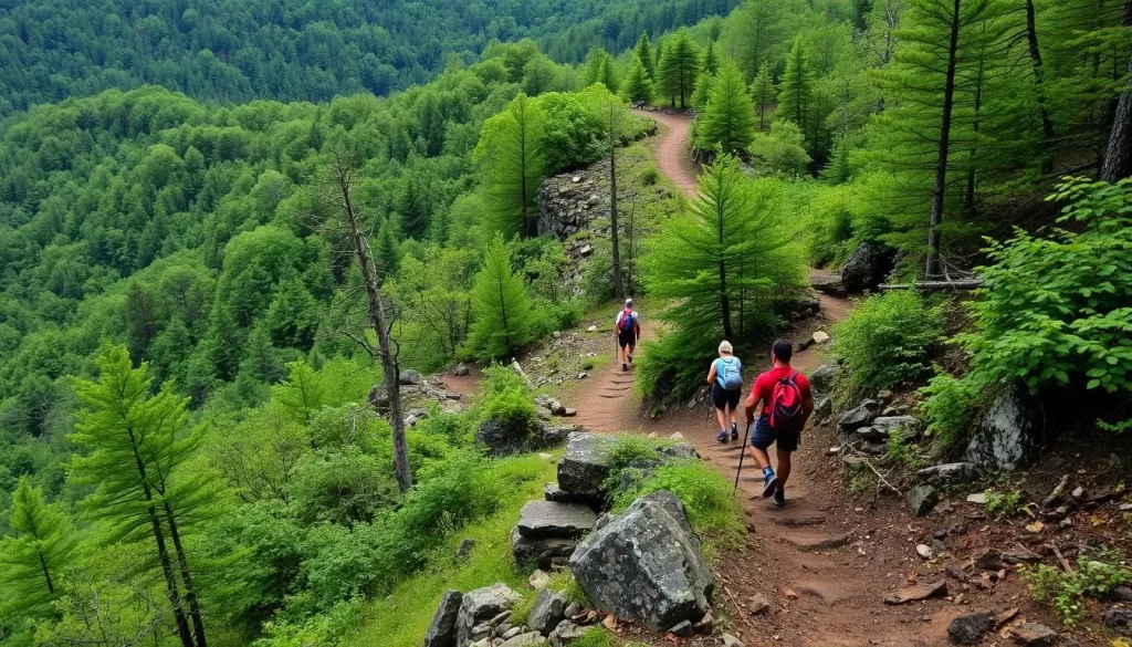 Image of hikers on the Appalachian Trail in Delaware Water Gap
