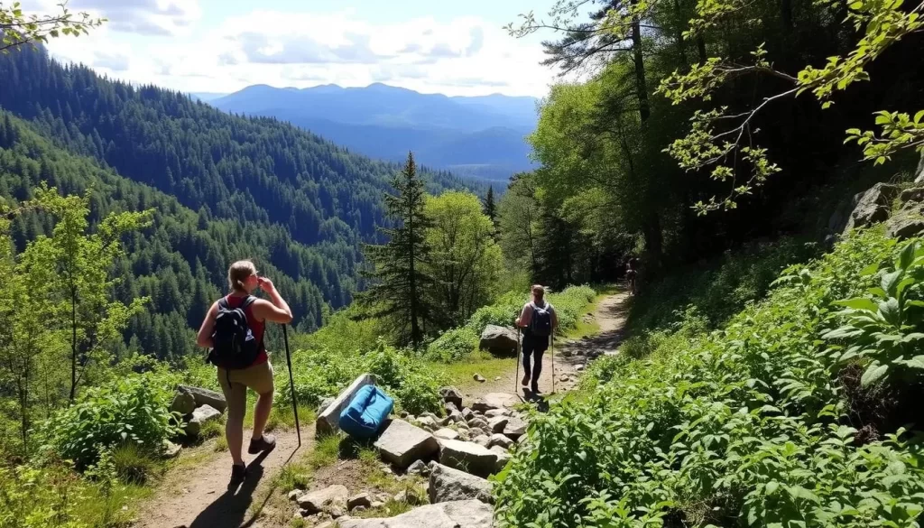Image of hikers on the trails at Tucquan Glen