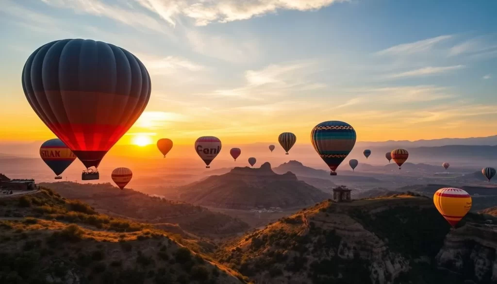 Image of hot air balloons flying over the Luye Highlands