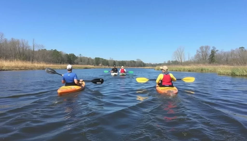 Image of kayakers on the Flint River Water Trail