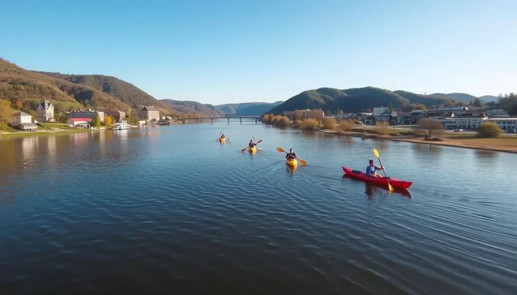 Image of kayakers on the Ohio River in Huntington, WV