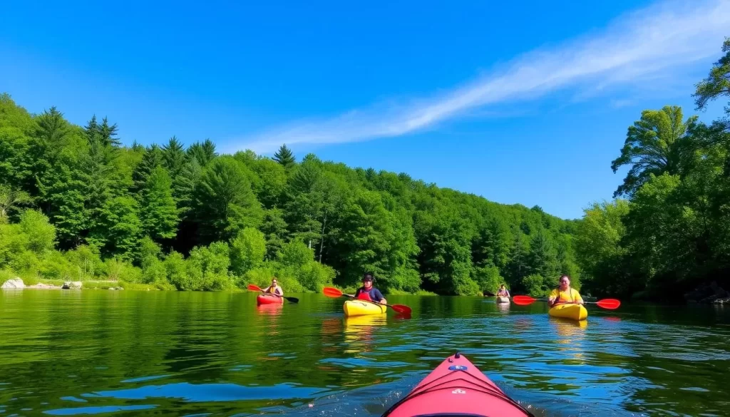 Image of kayakers paddling on the Lehigh River