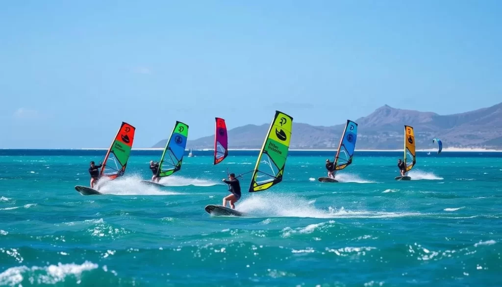 Image of kitesurfers competing in the Cocos Islands Kitesurfing Festival
