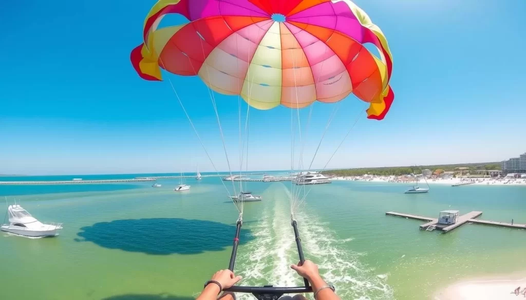 Image of parasailing in Orange Beach Marina