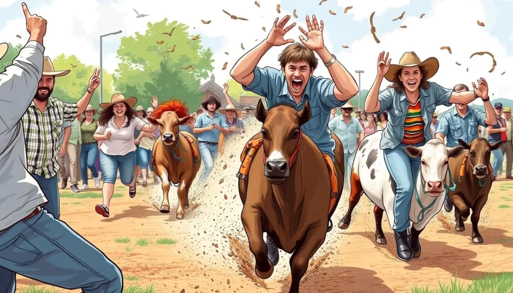 Image of participants competing in the Wisconsin State Cow Chip Throw