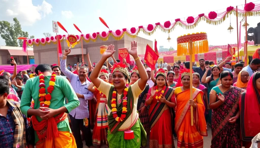 Image of people celebrating Bihu in Assam