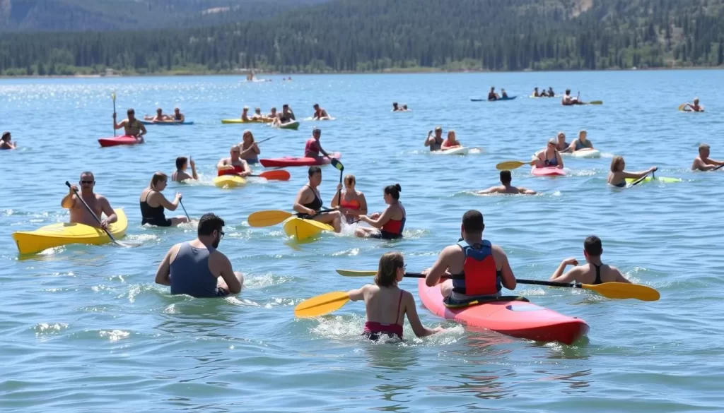 Image of people enjoying water activities on Bear Lake
