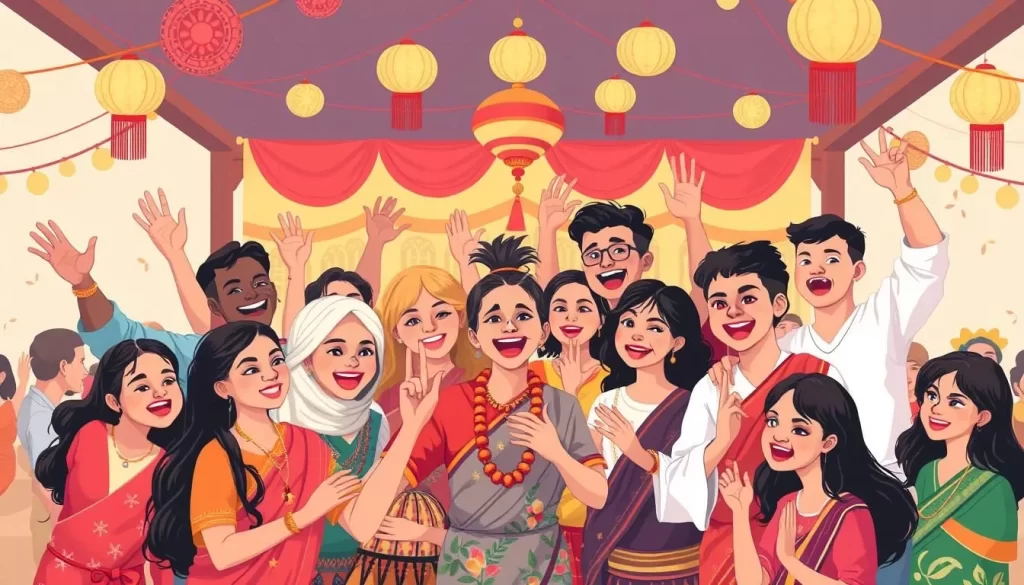 Image of people from different cultural backgrounds coming together to celebrate