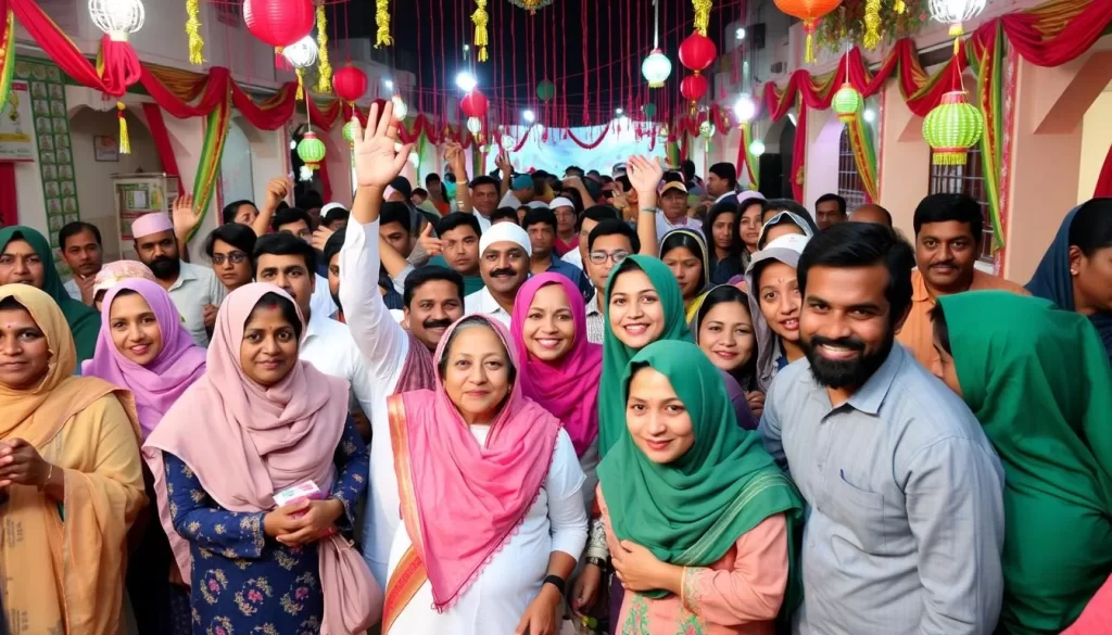 Image of people gathering for Eid ul-Fitr celebrations in Bangladesh