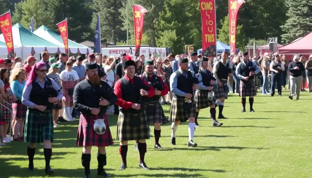 Image of people participating in Highland Games at the Cheyenne Celtic Festival