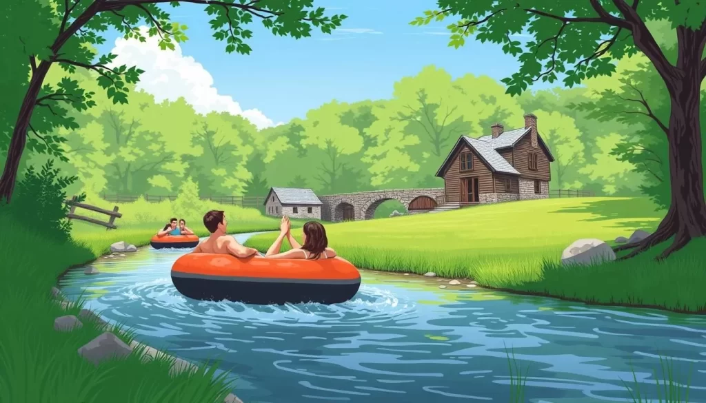 Image of people tubing down the Pequea Creek at Sickman's Mill