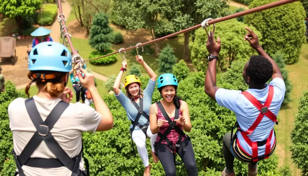 Image of people zip lining at Machakos People's Park