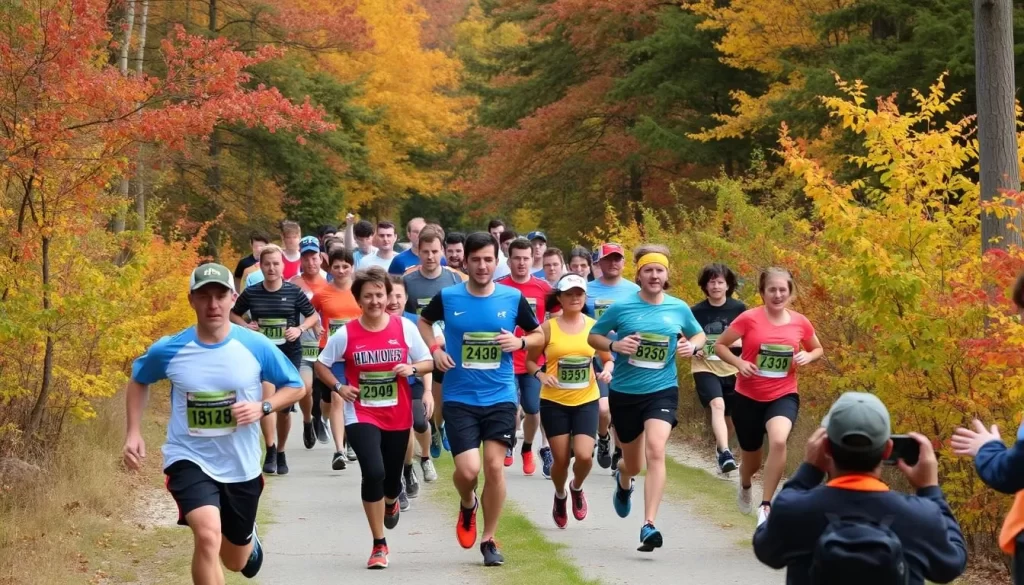 Image of runners participating in the Mystic Half Marathon