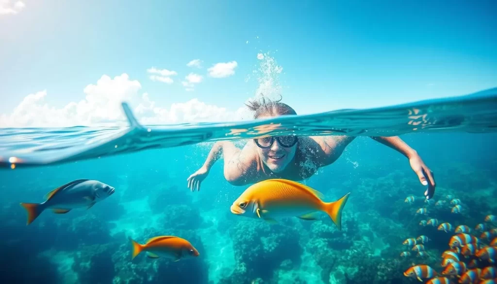 Image of snorkeling in Rawa Island's crystal-clear waters