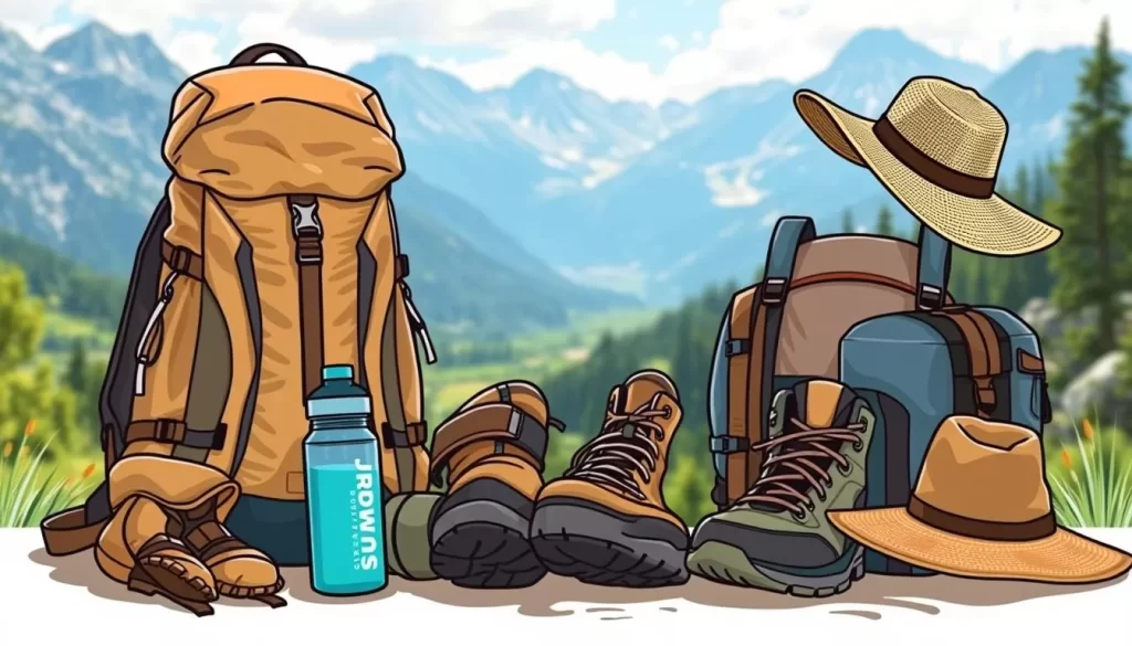 Image of summer hiking gear