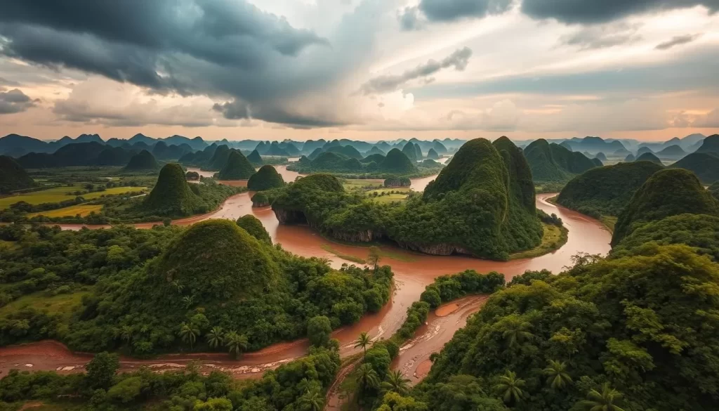 Image of the 4000 Islands during the wet season