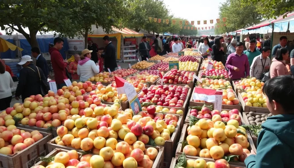 Image of the Apple Festival in Quba, showcasing apple varieties