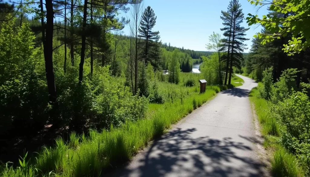 Image of the Bearskin State Trail in Minocqua, Wisconsin, showcasing its scenic beauty and tranquil surroundings.