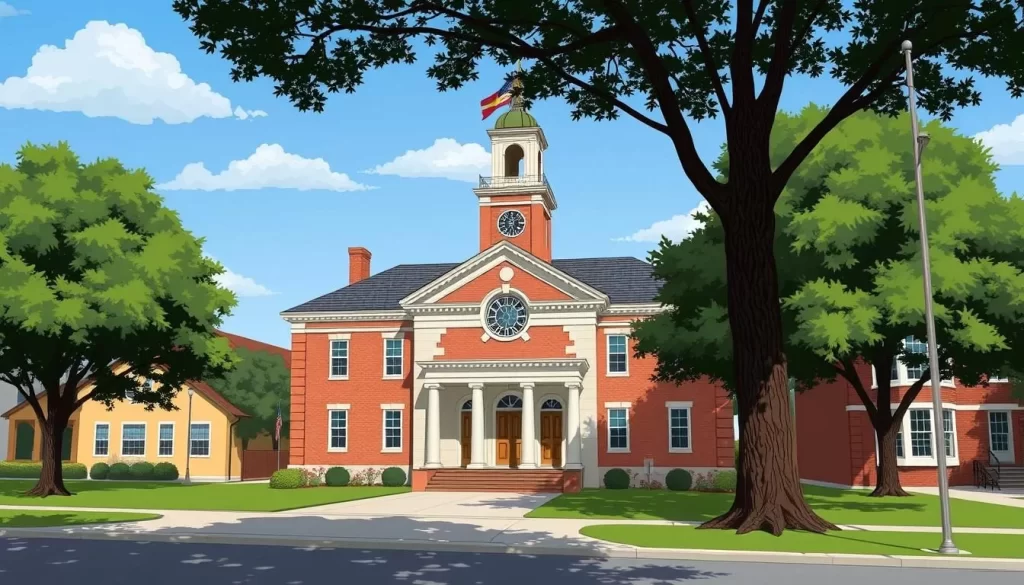 Image of the Boys Town Historic District main hall or a significant landmark within the district.