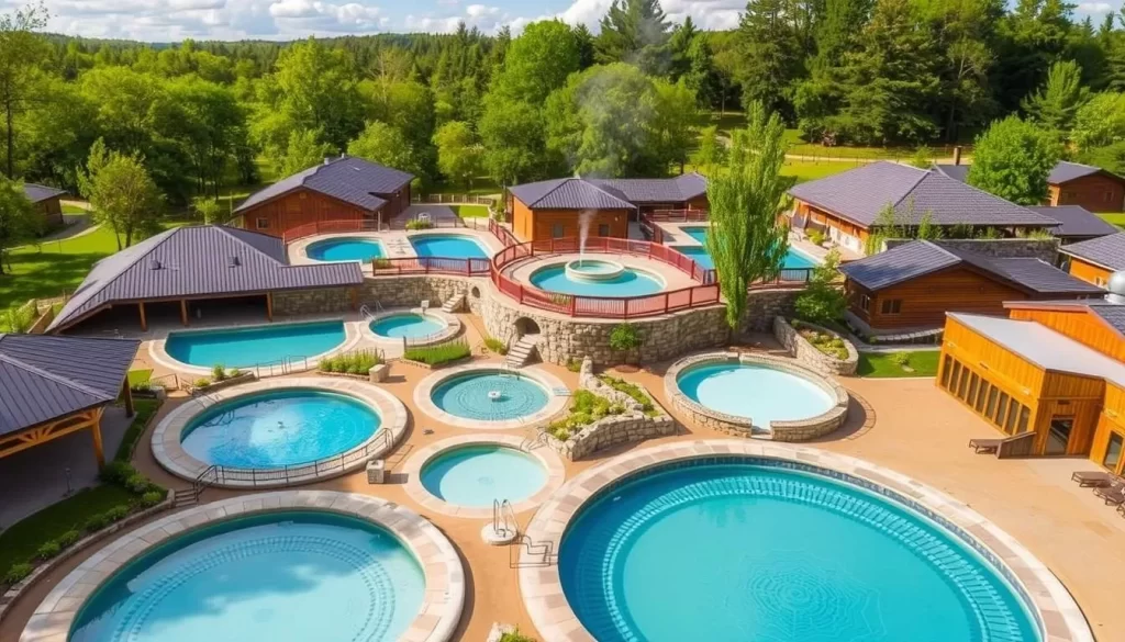 Image of the Chochołów Thermal Baths complex with various pools and sauna facilities
