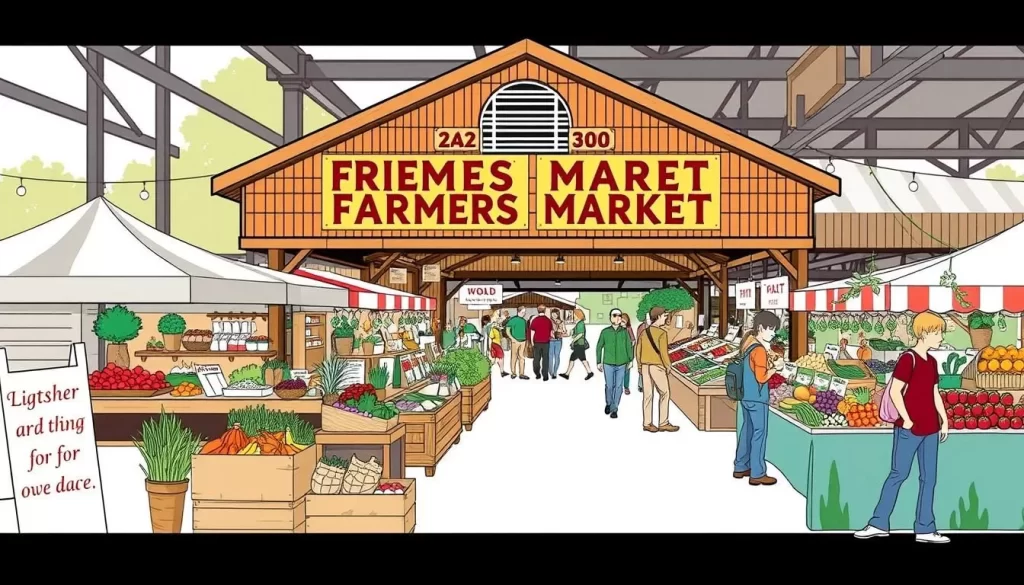 Image of the Freight House Farmers Market in Davenport, Iowa, showcasing a variety of local produce and artisanal goods. Image of the Freight House Farmers Market in Davenport, Iowa, showcasing a variety of local produce and artisanal goods.