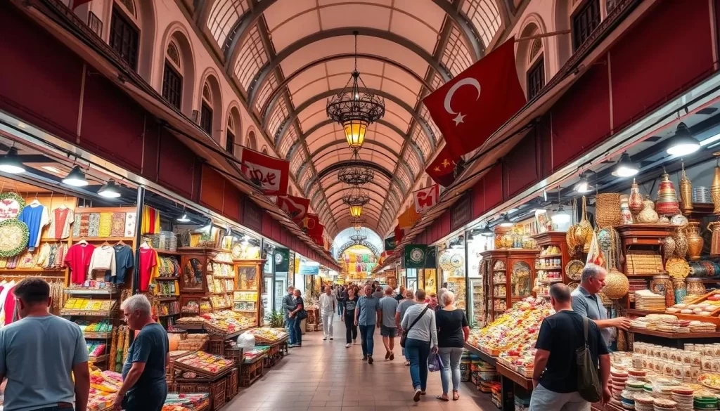 Image of the Grand Bazaar in Marmaris, Turkey, showcasing its vibrant atmosphere and traditional Turkish goods.